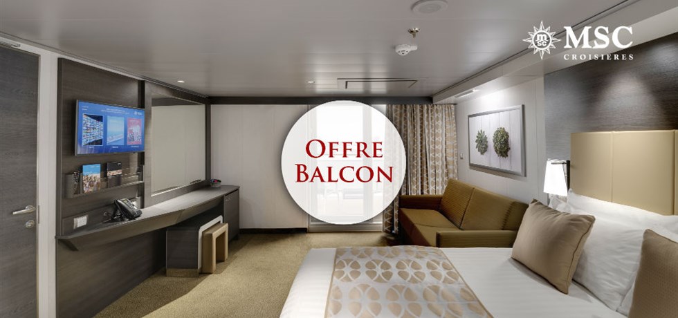 Offre limitée Spécial Balcon** + Remise de 15% jusqu'au 25 mars*** A bord du tout nouveau bateau MSC Bellissima 5* Croisière Espagne, Italie, Malte